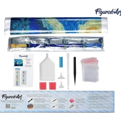 Broderie diamant : 0196Renard Coloré Abstrait - sans chassis en bois - Figured'Art