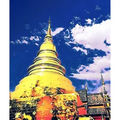 Broderie diamant : Temple de Chiangmai - sans chassis en bois - Figured'Art