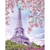 Broderie diamant : Tour Eiffel au Printemps - sans chassis en bois - Figured'Art