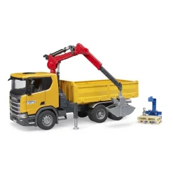 Camion de chantier Scania Super 560R avec grue et 2 palettes - Bruder
