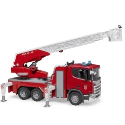 Camion de pompiers avec échelle pivotante Scania Super 560R, pompe à eau et module son et lumière - Bruder