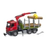Camion de transport de bois Mercedes-Benz Arocs avec grue de chargement, grappin et 3 troncs d’arbre - Bruder