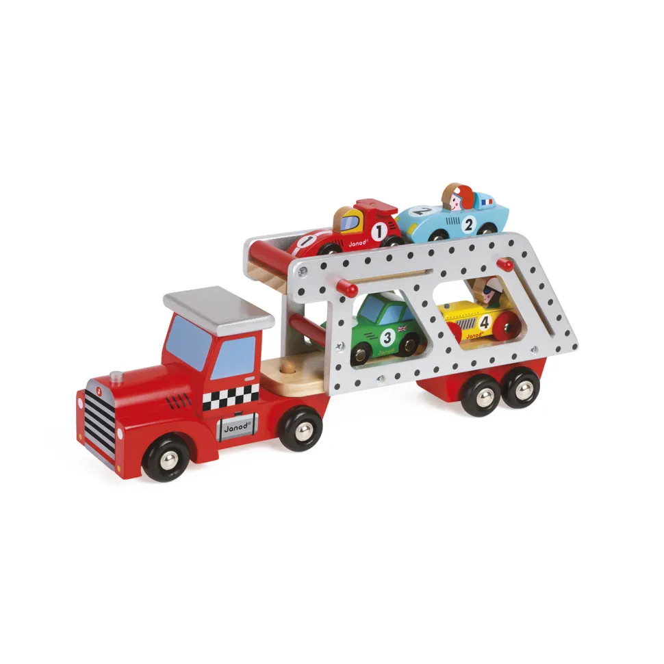 Camion transporteur 4 voitures Story Racing - Janod