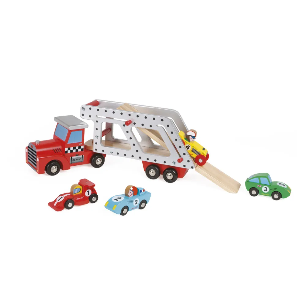 Camion transporteur 4 voitures Story Racing - Janod