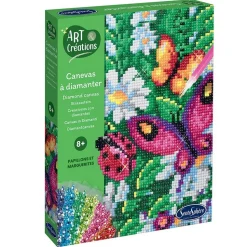 Canevas à diamanter Art & Créations : Papillons et marguerites - Sentosphère
