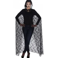 Cape Dentelle noire luxe 150cm, adulte - RueDeLaFete