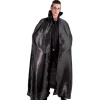 Cape satin 163cm Noire avec col Noir - RueDeLaFete