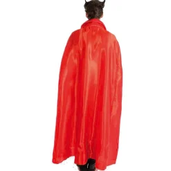 Cape satin 163cm Rouge avec col Rouge - RueDeLaFete