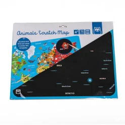 Carte des animaux du monde à gratter Scratch Art - Eurekakids