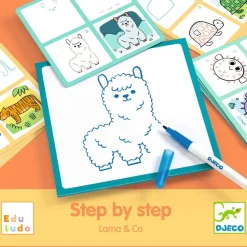Cartes à dessiner : Step by Step Lama & Co - Djeco