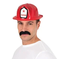 Casque de pompier - adulte - rouge - RueDeLaFete