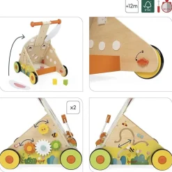 CHARIOT MULTI-ACTIVITES LAPIN EN BOIS - Janod