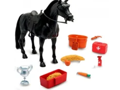 CHEVAL AVEC CRINIERE ET ACCESSOIRES + SONS BOITE TRY ME - New Ray