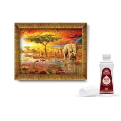 Coffret : Cadre, Colle et Puzzle 1000 pièces : Les Rois de la Savane - Art Puzzle