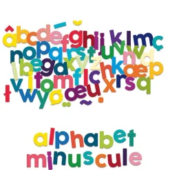 Coffret de magnets en bois - 80 lettres minuscules - Vilac