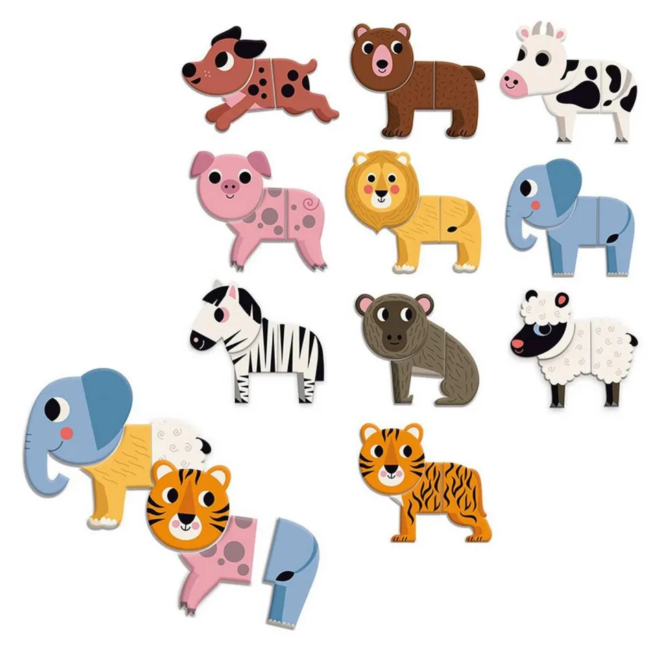 Coffret de magnets en bois : 10 animaux rigolos - Ingela P.Arrhenius - Vilac
