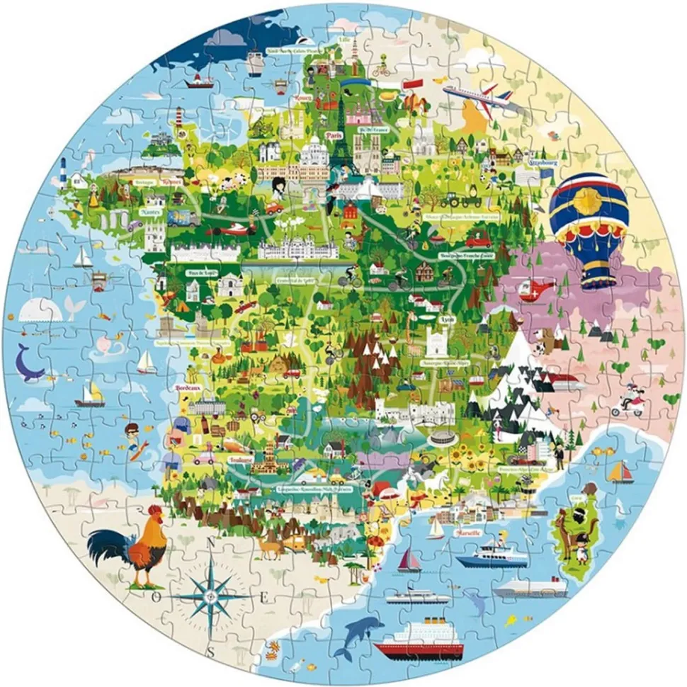 Coffret livre et puzzle 200 pièces : Voyage, découvre, explore : La France - Sassi