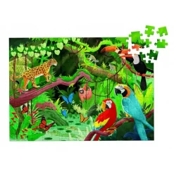 Coffret livre et puzzle 220 pièces : La Planète en danger : L'Amazonie - Sassi