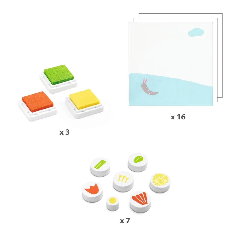 Coffret tampons : Avec des fleurs - Djeco