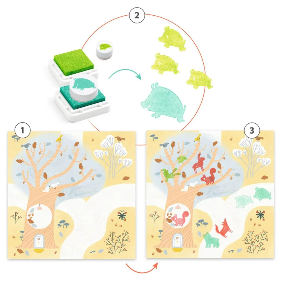 Coffret tampons : En visite - Djeco