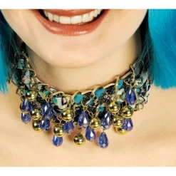 Coiffe pesley bleu avec perles - RueDeLaFete