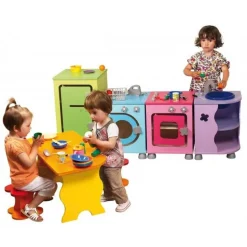 Coin repas ligne bonbon avec table et 2 tabourets - JB-Bois