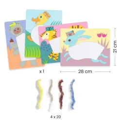 COLLAGES : Laine & scratch - Avec un chapeau - Djeco