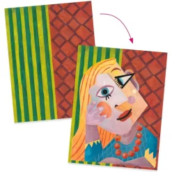 Collages et Stickers : La tête au carré - Djeco