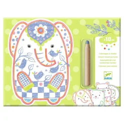 COLORIAGE : Animaux sauvages à révéler - Djeco