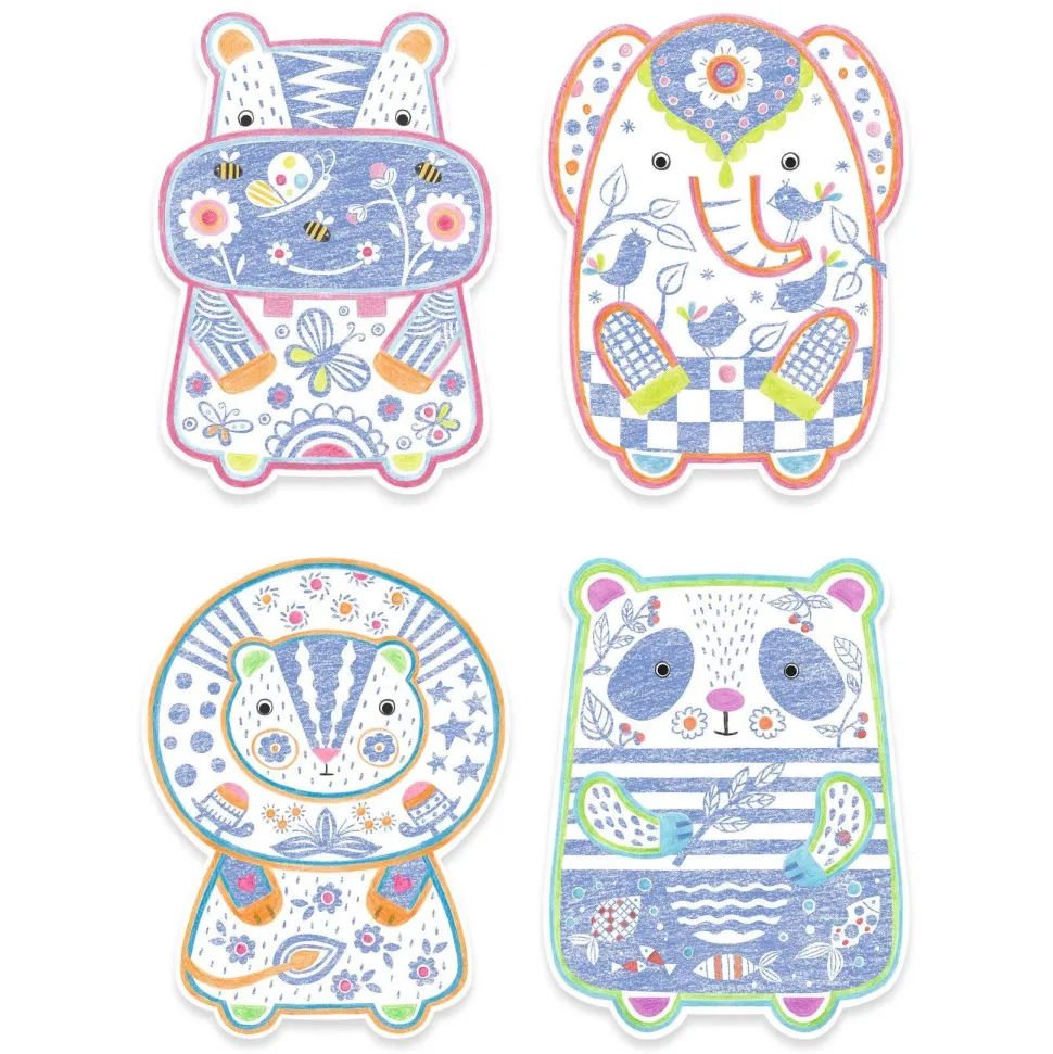 COLORIAGE : Animaux sauvages à révéler - Djeco