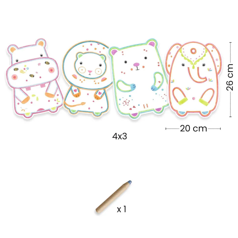 COLORIAGE : Animaux sauvages à révéler - Djeco