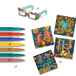 Coloriage 3D : Forêt fantastique - Djeco