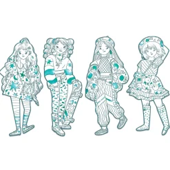 COLORIAGE GRAND FORMAT : Angèle & ses amies - LES DEMOISELLES - Djeco