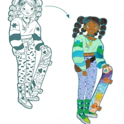 COLORIAGE GRAND FORMAT : Angèle & ses amies - LES DEMOISELLES - Djeco