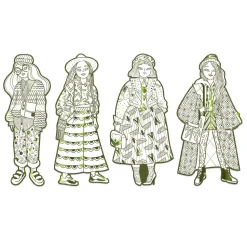 COLORIAGE GRAND FORMAT : Bowie & ses amies - LES DEMOISELLES - Djeco