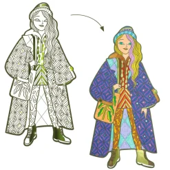 COLORIAGE GRAND FORMAT : Bowie & ses amies - LES DEMOISELLES - Djeco