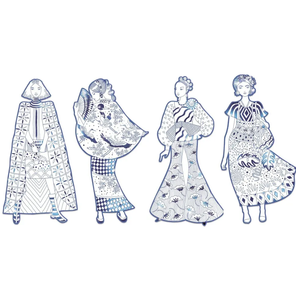 COLORIAGE GRAND FORMAT : Laura & ses amies - LES DEMOISELLES - Djeco