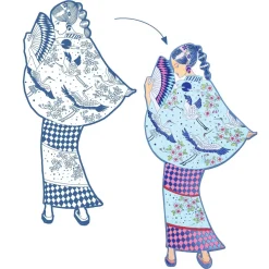 COLORIAGE GRAND FORMAT : Laura & ses amies - LES DEMOISELLES - Djeco