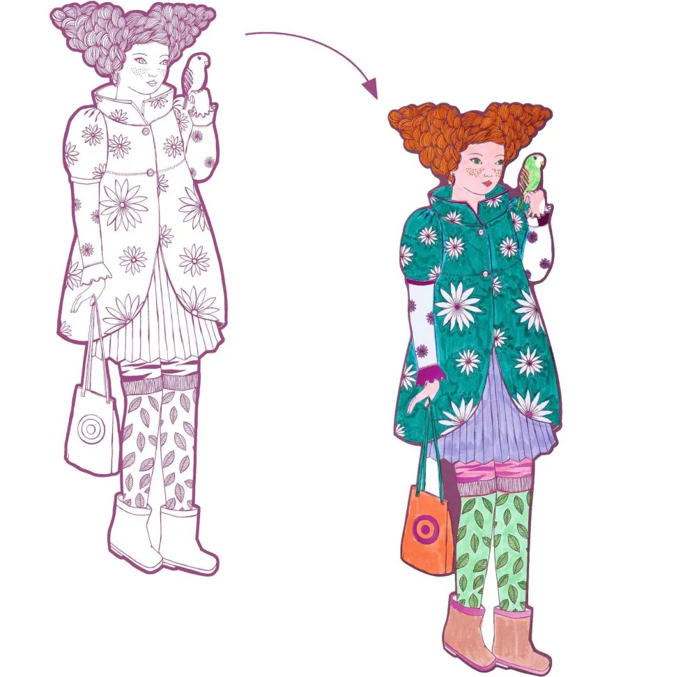 COLORIAGE GRAND FORMAT : Rosemary & ses amies - LES DEMOISELLES - Djeco