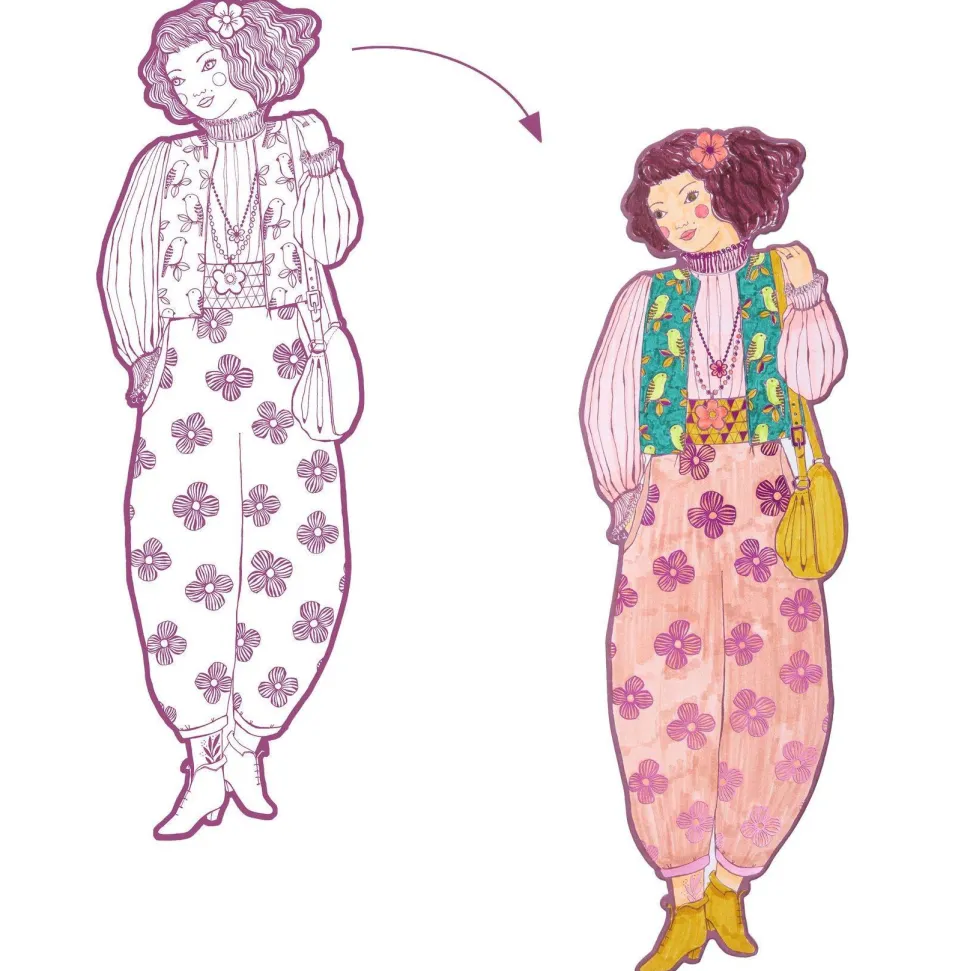 COLORIAGE GRAND FORMAT : Rosemary & ses amies - LES DEMOISELLES - Djeco