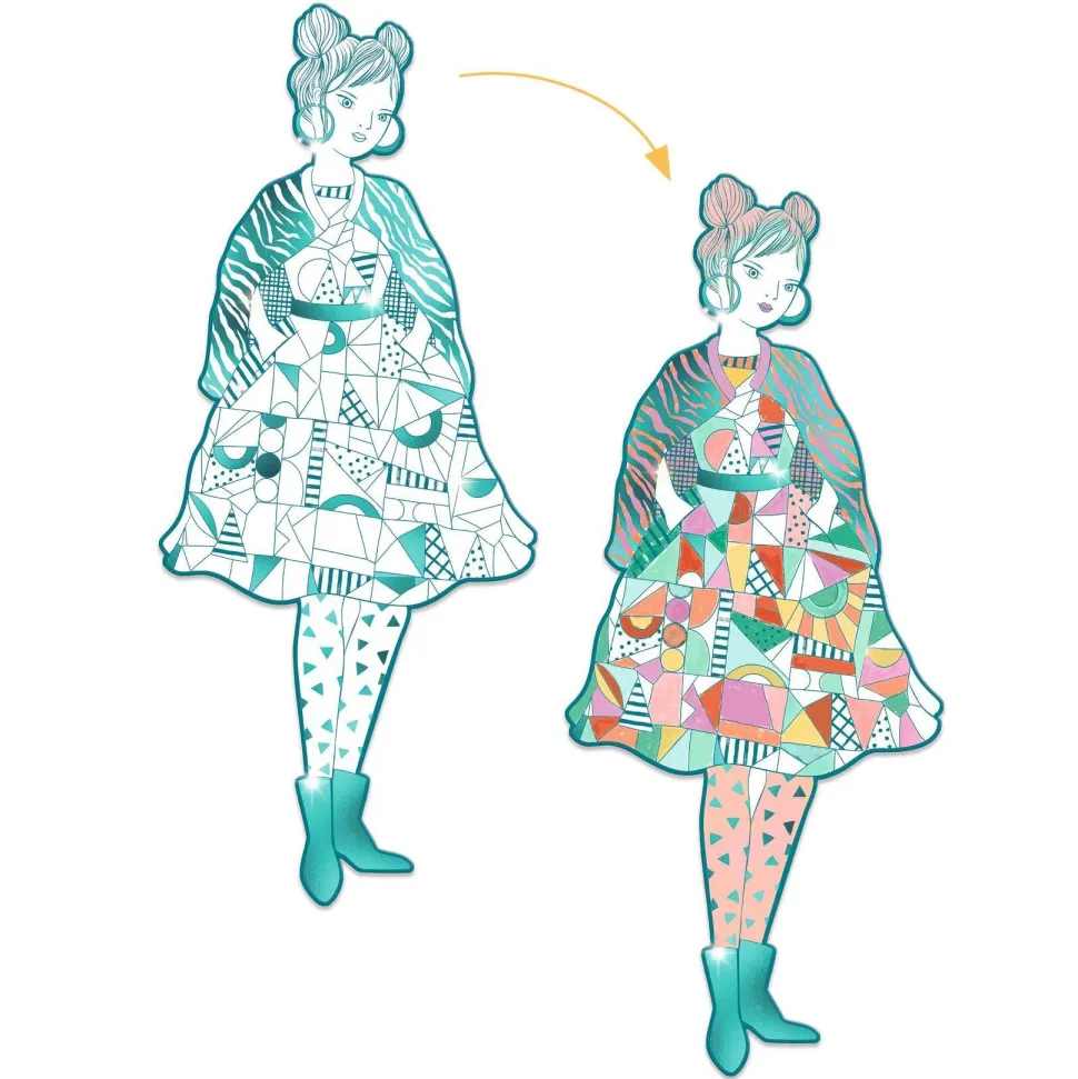 COLORIAGE GRAND FORMAT : Rebekka & ses amies - LES DEMOISELLES - Djeco