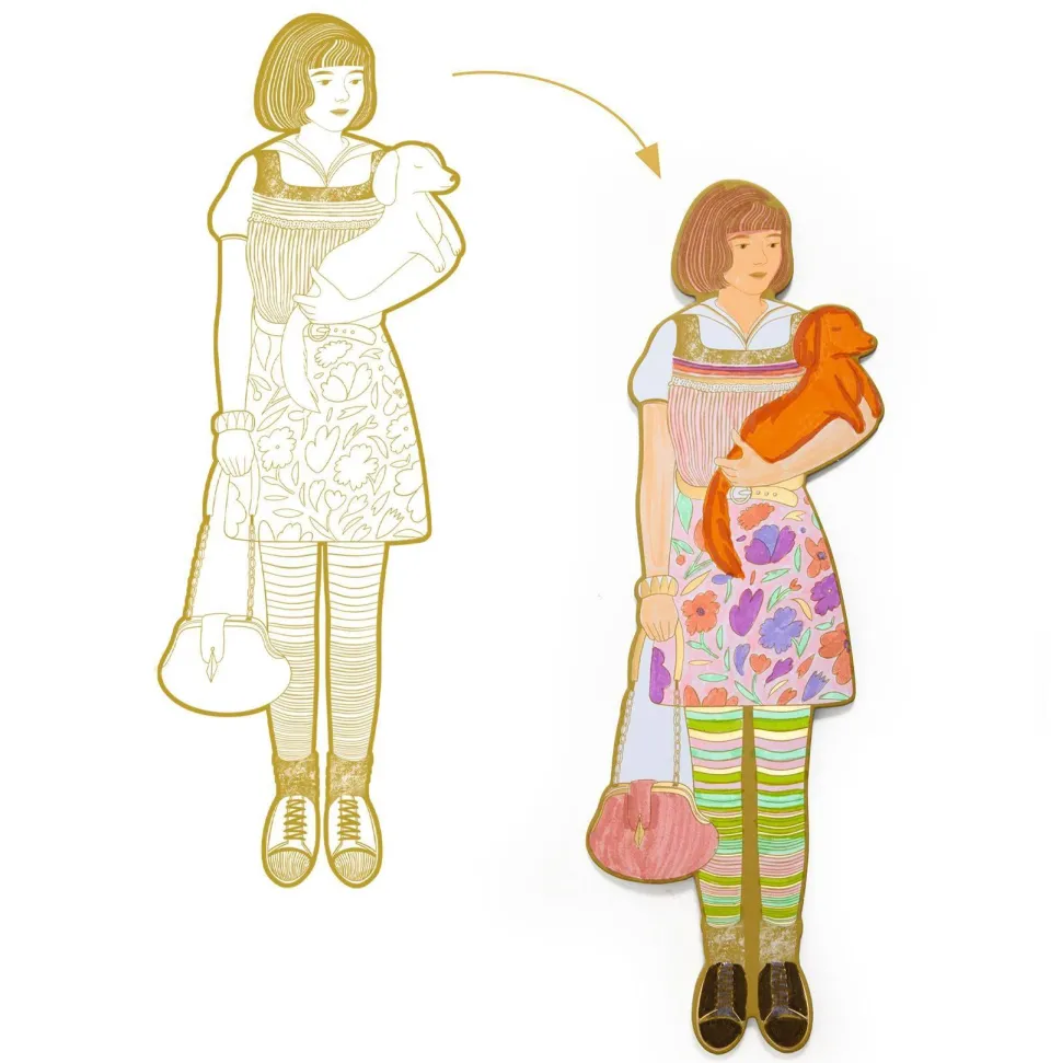 COLORIAGE GRAND FORMAT : Scout & ses amies - LES DEMOISELLES - Djeco