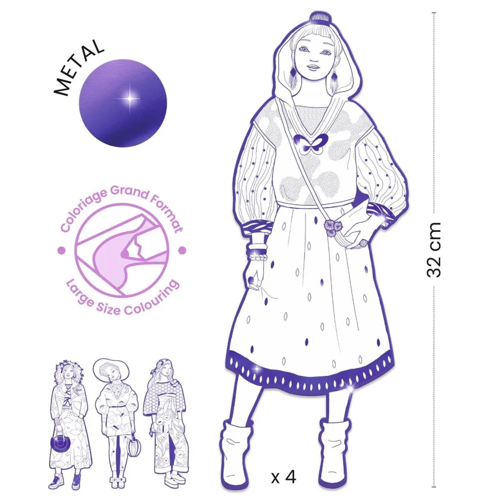 COLORIAGE GRAND FORMAT : Zaho & ses amies - LES DEMOISELLES - Djeco