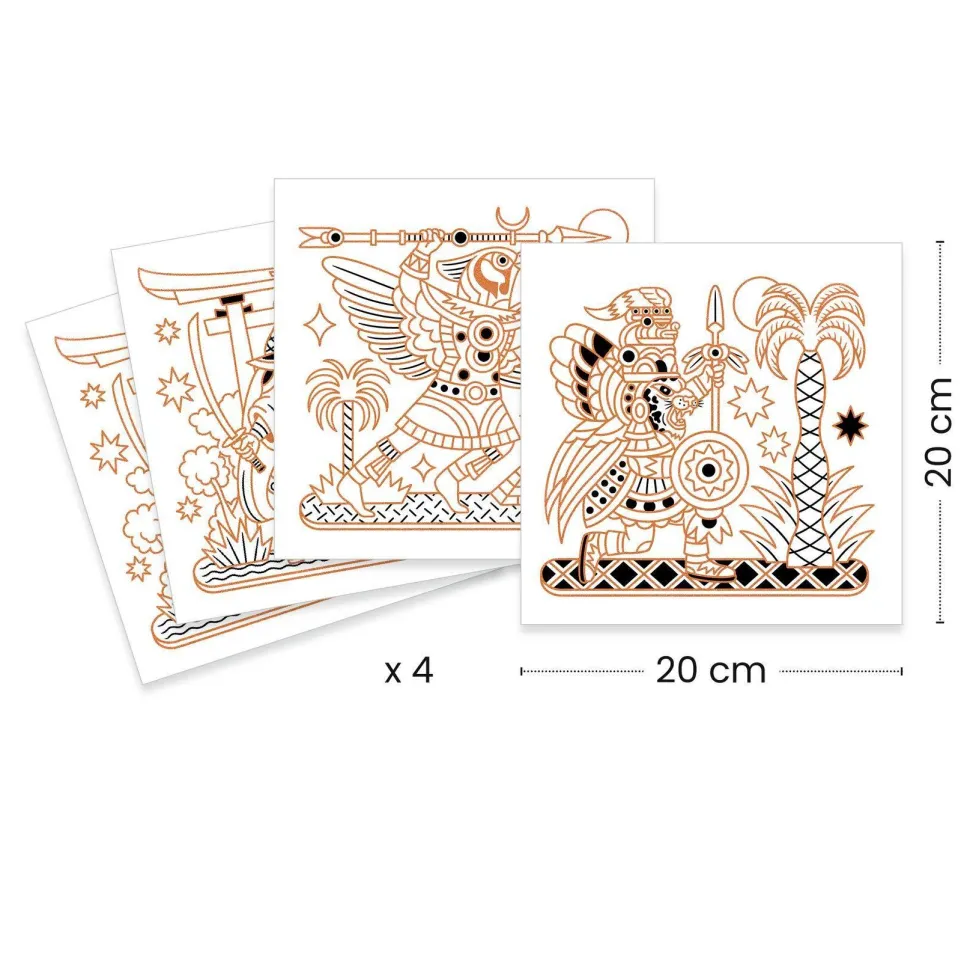 COLORIAGES SURPRISES : Animaux guerriers - Djeco