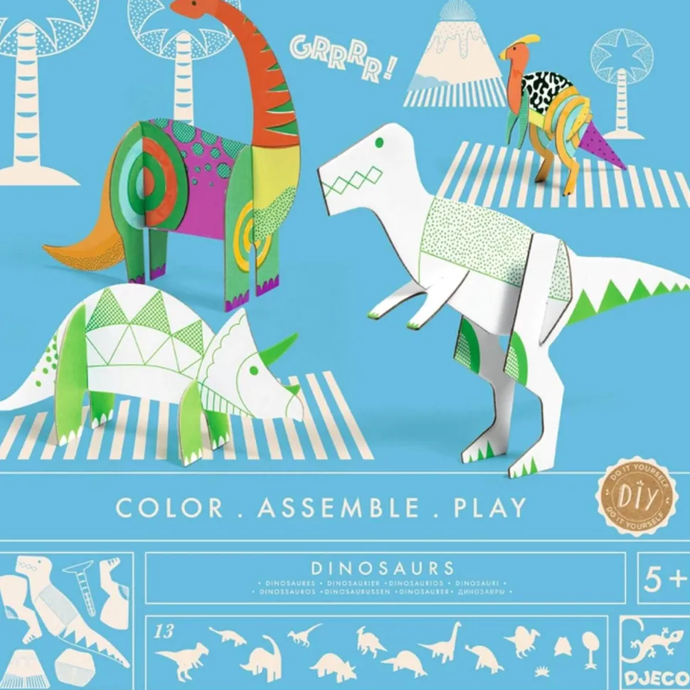 Colorie Assemble Joue : Les Dinosaures - Djeco