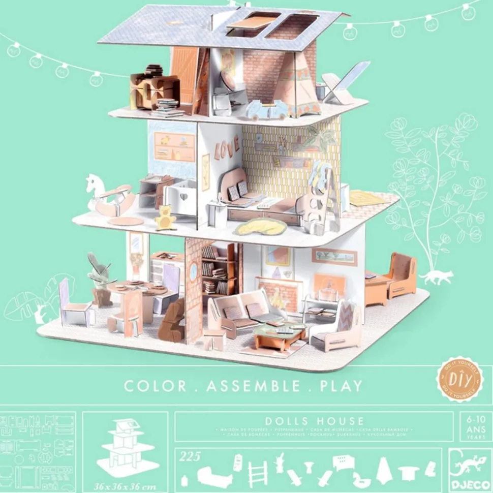 Colorie Assemble Joue : Maison de poupées - Djeco