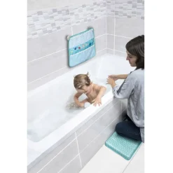 Confort de bain Sophie la Girafe : support pour genoux et filet de rangement - Vulli