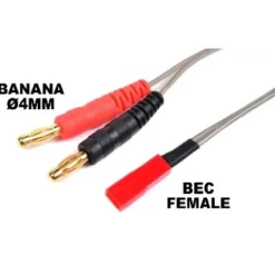 Cordon de chargePro Banana 4mm - BEC - 40 cm - Cable Plat Silicone 22AWG - Gforce