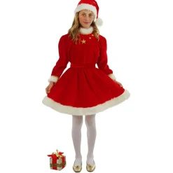 Costume Mère Noël broderie - Fille - RueDeLaFete