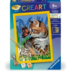 CreArt Kids 18x24cm : Chat et son compagnon le papillon - Ravensburger